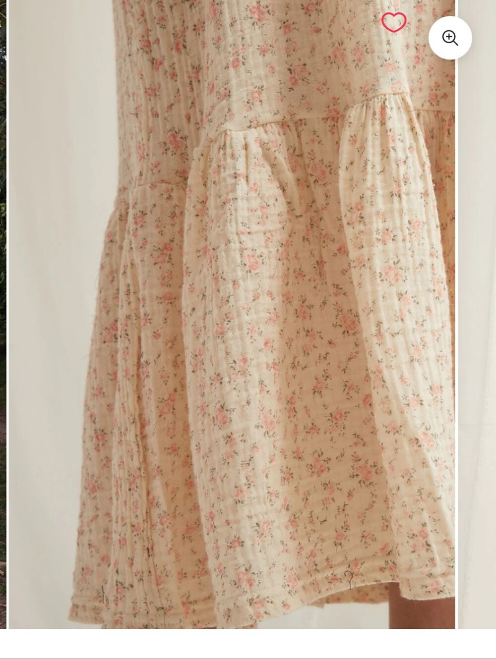 Nothing Fits But Sakura Peach Floral Muslin Cotton Dress - Picture 2 of 4